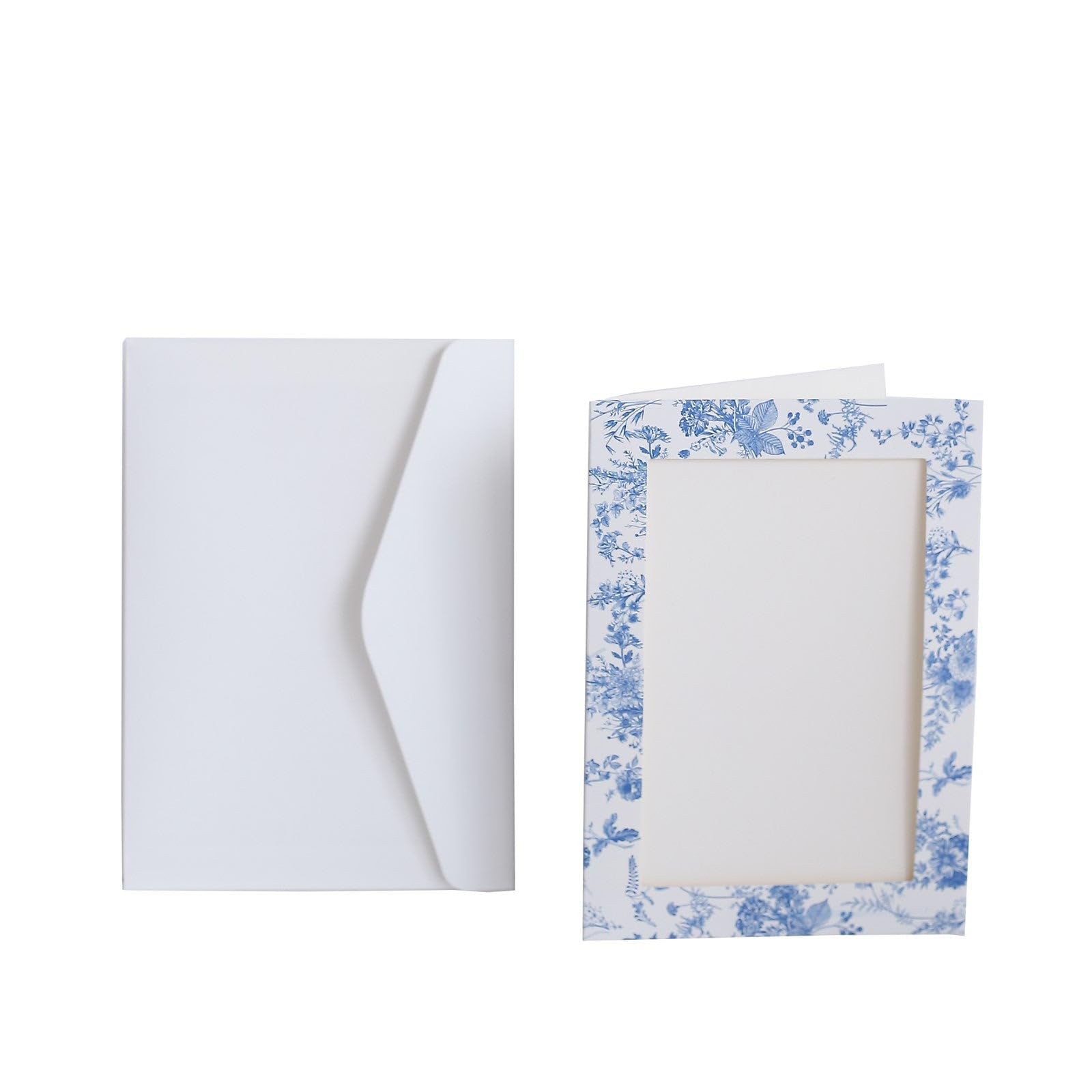 25 Floral 7" Blue Paper Photo Frame Cards Envelopes Party Favors Table Signs Wedding Events Reception Home Decorations Supplies