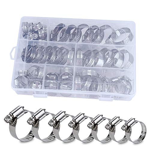 Jooheli Schlauchschellen & Rohrschellen Set, 60PCS 7Größen Schlauchklemmen aus 304 Edelstahl, 8-38mm Schlauchbinder Temperaturbeständigkeit Schlauch Clips für Familie Wasser Rohr/AutomobilTubing etc 1 Jooheli Schlauchschellen & Rohrschellen Set, 60PCS 7Größen Schlauchklemmen aus 304 Edelstahl, 8-38mm Schlauchbinder Temperaturbeständigkeit Schlauch Clips für Familie Wasser Rohr/AutomobilTubing etc