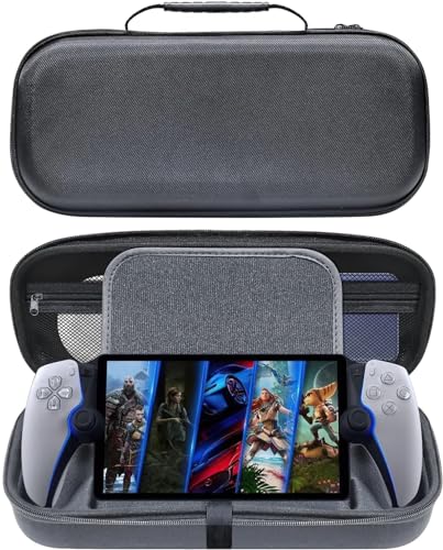 Image of Careflection Travel Carrying Case Compatible with PlayStation Portal,Built-in Larger Storage and Screen Protector,Shockproof Anti-Scratch Dual-Layer Oxford Protective Portable Case,Black | Built-in Larger Storage, Screen Protector Included, Shockproof Anti-Scratch, Dual-Layer Oxford, Protective Portable