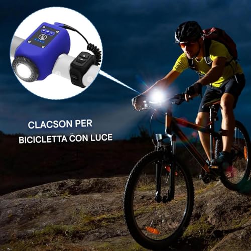 Luces de scooter y bicicleta con claxon de 120dB y faro delantero impermeable 3