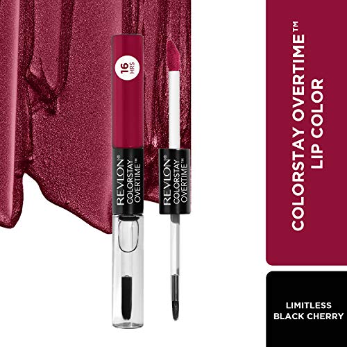 Image of REVLON Colorstay Overtime Lipcolor, Long-wearing, Shiny Lip color, Kiss proof & Smudge Proof. 99% Moisturizing ingredients, Limitless Black Cherry - (500)