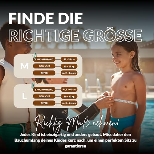 NOARD Kinder Schwimmweste (2-6 J. / 15-30 kg) Schwimmhilfe mit Schrittgurt – Ansicht 3