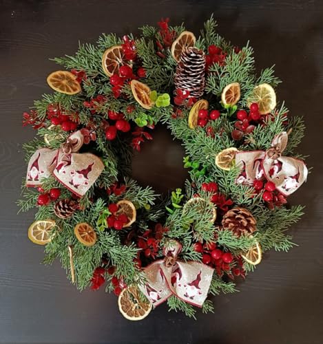 Couronne de Noël intérieure Ø 40 cm sur la table du réveillon