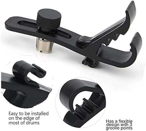Miniatura 4 de Watris Veiyi Clips de micrófono de tambor - 4 soportes de abrazadera de seguridad para micrófono de tambor a prueba de golpes