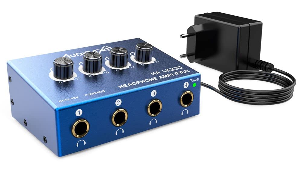 Amplificateur Casque 4 Canaux Audibax HA4000 V2 - Compact Et Puissant - Entrée RCA 3,5mm