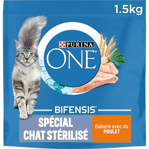 PURINA ONE | BIFENSIS | Croquettes Chat Adulte Stérilisé | Renforce Le système immunitaire, améliore l'équilibre du microbiome, Aide à Maintenir Un...