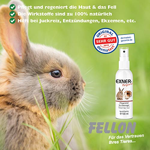 Exner Petguard Tierpflege für Nagetiere - Pflegemittel bei Juckreiz, Haarausfall, Entzündung, Parasiten, Räude, Milben & Pilzbefall - biologisch & natürlich - 100 ml Sprühflasche