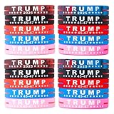 ScheltSchure 20pcs Donald Trump 45-47 Bracelet, Make America Great Again Trump Motivational Wristbands Inspirational Silicone Bracelets for Women Men