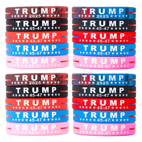 Donald Trump 45-47 Bracelet, Make America Great Again Trump Motivational Wristbands Inspirational Silicone Bracelets for Women Men