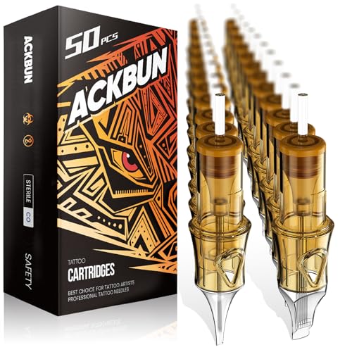 Image of 50Pcs 10RL Assorted Tattoo Needles #10 Bugpin 10Pcs each of 3RL, 5RL, 7RL, 9RL, 11RL Round Liner Mixed Size Disposable Tattoo Cartridge Needle Pro Sterilization and Safety for Tattoo Pen