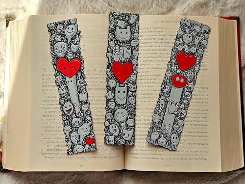 Image of 3D Anime Warrior Bookmark Set (Set of 3) - Demon Slayer Inspired | Stylish Matte Finish | Perfect Gift for Manga & Anime Fans (Heart Theme)