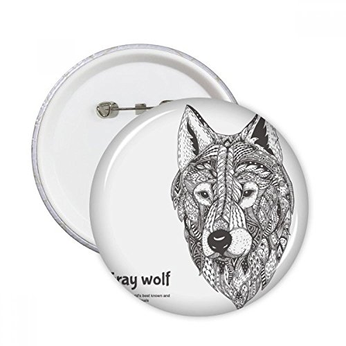 Vêtements décoration multicolore bouton badge rond loup XL gentleman