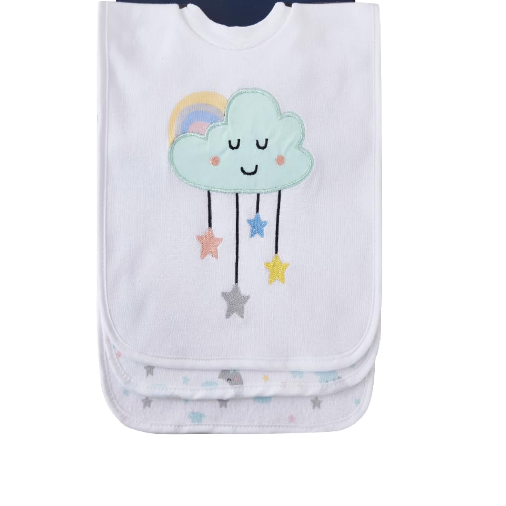 Big Softies Popover Bibs-Cloud|Printed & Applique Embroidery|Soft Stretchable Rib Neck|Blended Cotton|Ultra Soft & Super Absorbent|For Drooling, Teething & Feeding|For Boys 6-36 Months|Pack of 3-image-6
