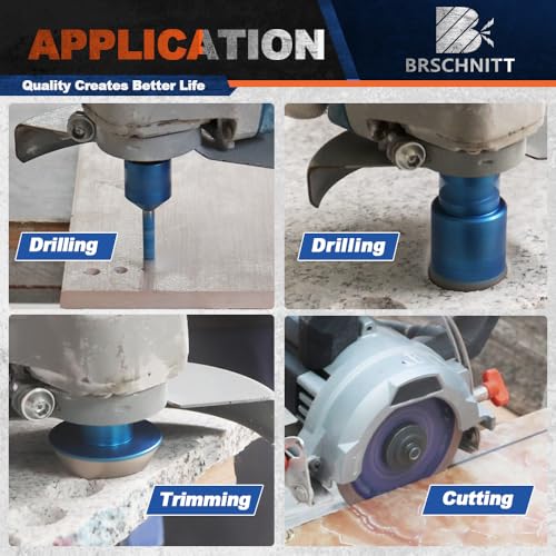 Image of Diamond Core Drill Bit Set - BRSCHNITT Tile Hole Saw Kit 1 /4 inch 5 /16 inch 3 /8 inch 1 inch 1-3 /8 inch2 inch 2-1 /2 inch & 2 inch Chamfer Bit for Porcelain Tile Ceramic Marble Granite Diamond Blade
