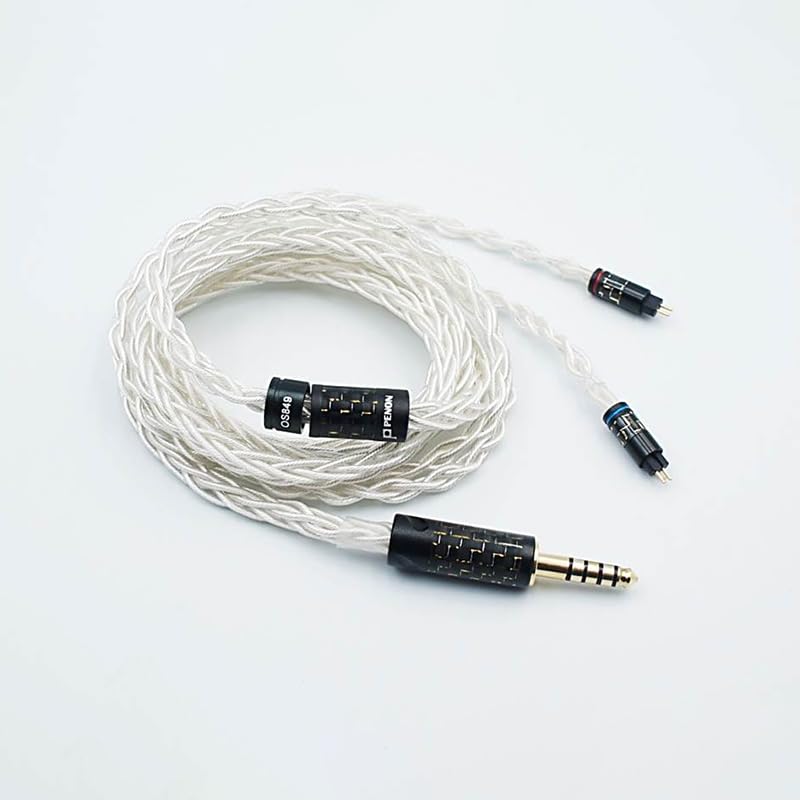 Penon OS849 2Pin 0.78mm Connector 8 Strands 49 Cores Single Crystal Copper OCC Silver-Plated HiFi Audiophile Wired Earphone Earbud Replacement Cable IEM Upgrade Cable (4.4mm Balanced)
