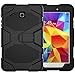 Azzsy Samsung Galaxy Tab E 8.0 Case(SM-T377),[Kickstand]Slim Heavy Duty Shockproof Rugged Cover Hard PC+Silicone Hybrid Impact Resistant Defender Full Body Protective Case with Screen Protector,Black