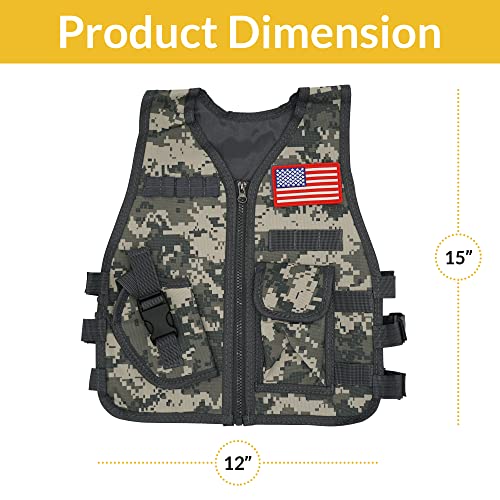 Linnjames Small Kid's Tactical Swat Play Vest With Pockets - Great Kids Vest For Playing Swat Officer, Army, Nerf Wars, Dress Up Or Just A Fun Costume To Wear For Both Boys And Girls Ages 3 To 8 #TOP3