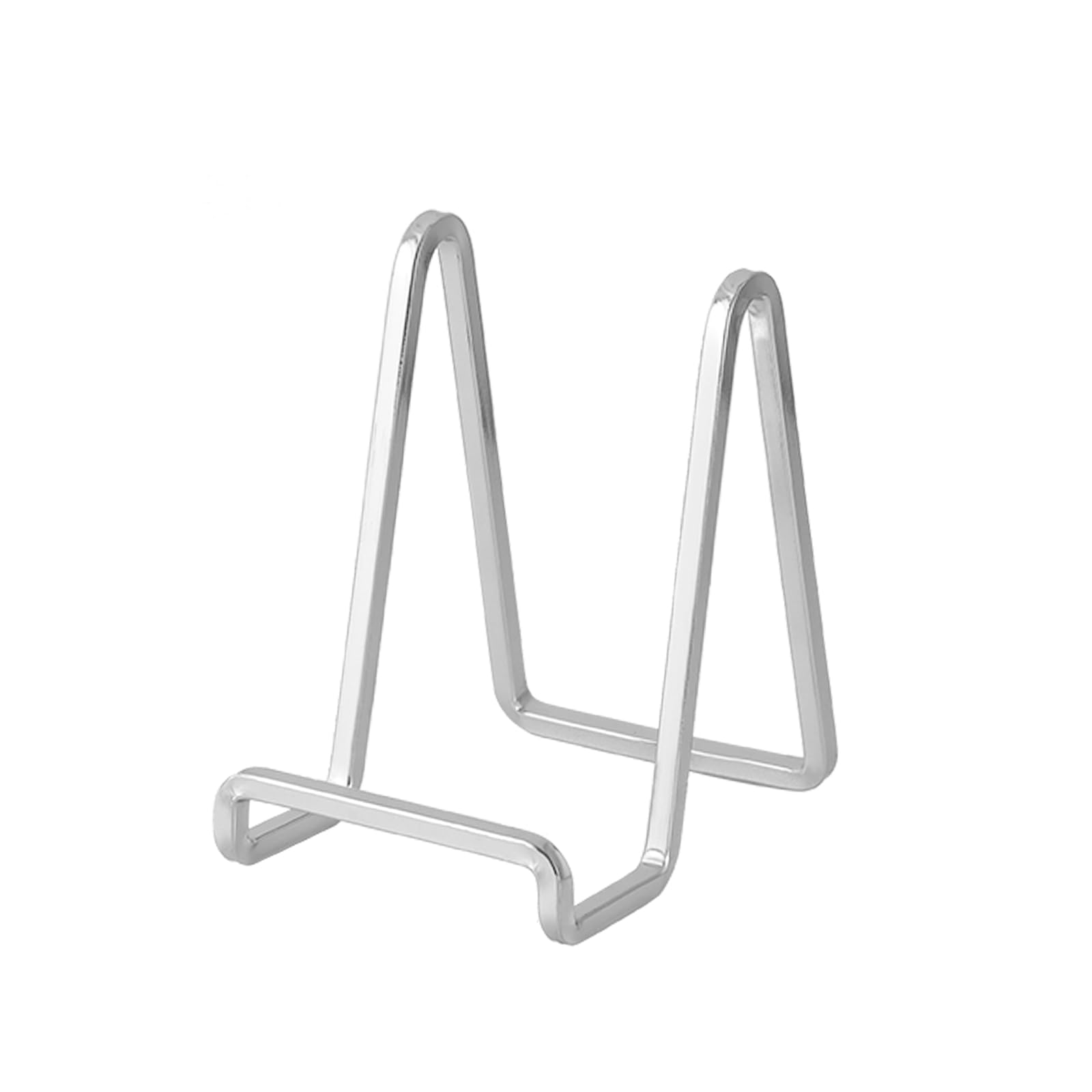 Supporto Cavalletto Espositore Porta Piatti - Supporti Piatti da Esposizione - 4,5 Pollici Cavalletti per Tavolo - 3 pz di Espositori in Ferro per Piatto Decorativo | Foto | Cornice | Libri - Argento