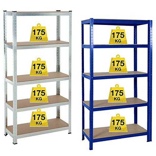 Lucn Estantería De Almacenamiento Para Cargas Pesadas, Para Sótano, Taller, 5 Placas De Mdf, Capacidad De Carga De Hasta 875 Kg, 180 X 90 X 40 Lucn Estantería De Almacenamiento Para Cargas Pesadas, Para Sótano, Taller, 5 Placas De Mdf, Capacidad De Carga De Hasta 875 Kg, 180 X 90 X 40