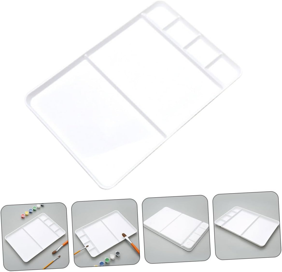 Multi-Functional Plastic Paint Palette for Watercolor Mixing Square Compartment Tray for Artists for Painting Parties and Craft Projects