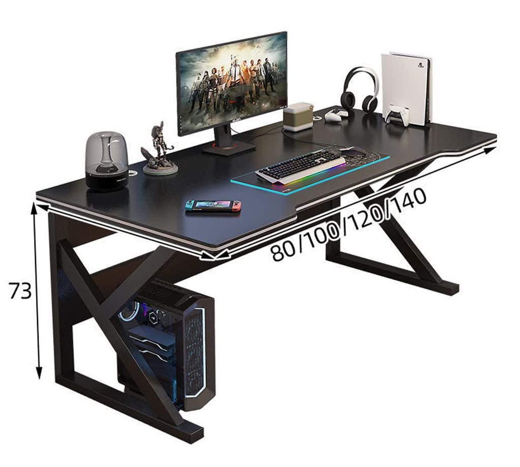 Stół do gier z wbudowaną podkładką pod mysz, ergonomiczne biurko, stacja robocza PC, duży rozmiar żółty (140 cm).
