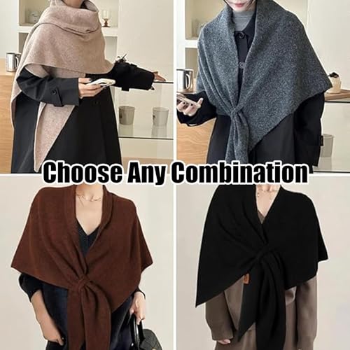 Pashmina Shawl Wraps for Women, Women's Solid Color Wool Blend Shawl, Pashmina Women Knitted Shawls and Wraps3