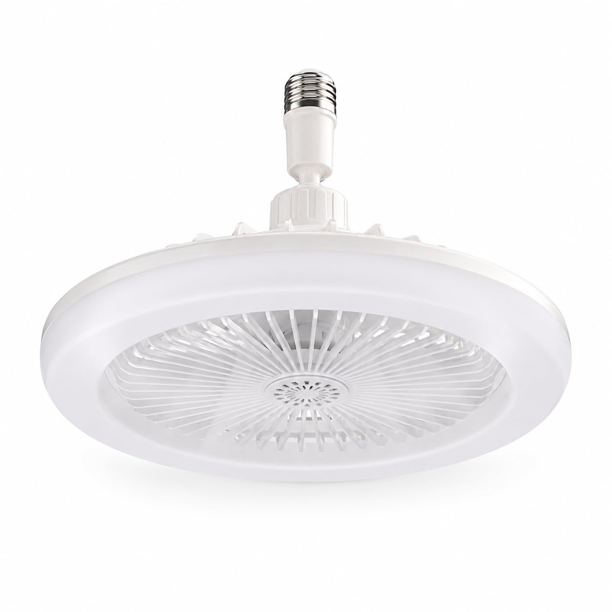 ALLPRESS Ventilatore da Soffitto con Luce LED, Attacco E27, Materiale ABS, Regolabile, Design 2 in 1, con Telecomando, per Casa e Ufficio AS-01579