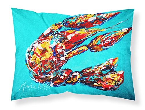 Caroline's Treasures MW1161PILLOWCASE Lucy The Crawfish in Blue Fabric Standard Pillowcase Lightweight Super Soft Easy Care Decorative Artwork Pillowcase, Standard