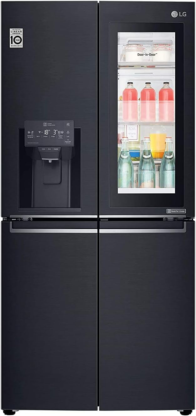 LG 570 Liters Slim French Door Refrigerator, Matt Black GRX29FTQKL