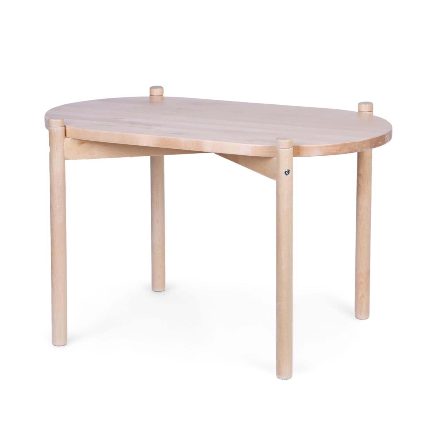 CHILDHOME, Cuna 2 en 1, 0-6 Meses, Madera de Abedul y Material de Peluche, Mesa Infantil, Mesa de Actividades de 6meses a 6años, Colchón Incluido, Segura, Peluche Crudo