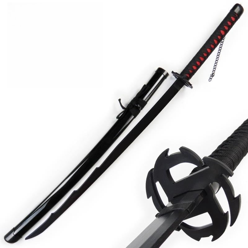 Bleach Ichigo Kurosaki Zangetsu Wooden Katana Sword | Anime Bamboo Samurai Sword Replica with Sheath | Cosplay Sword Toy for Kids, Teens & Adults | Role Play, Display, Collection & Anime Gift-image-49