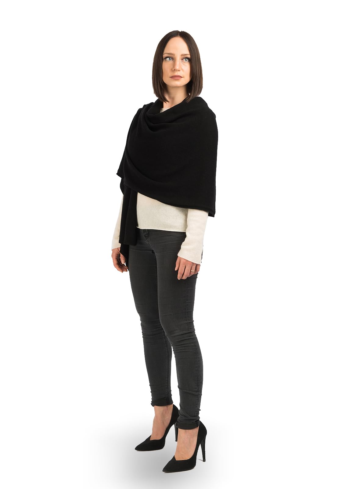 Dalle Piane Cashmere Damen Stola 100% Kaschmir | Hochzeitsschal und Abendstola für Zeremonien und Reisen, 60x205 cm, vier Jahreszeiten, Geschenk für Sie, Made in Italy