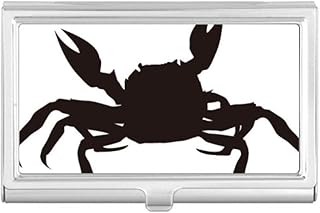 Black Crab Illastrate Marine Organism Business Card Holder Case Pocket Box Wallet