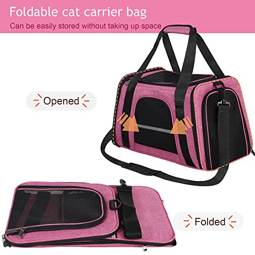 Hicaptain Soft Cat Carrier With Top Mesh Window - Pet Carrier Breathable For Medium Cats And Small Dogs Puppies Up To 13 Lb (Pink) #TOP6