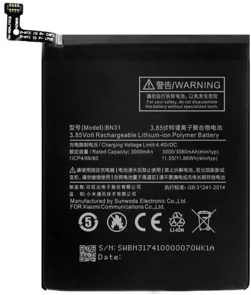 pkstore Generic Luxury Class Best Backup BN31 Battery Compatible for XIAOMI Mi A1 | Redmi Y2 | Redmi Y1 / REDMI Y1 LITE Battery 3080 mAh Li-ion Replacement Battery with 6 Months Warranty (B0DHVDJFXT) Amazon Price History, Amazon Price Tracker