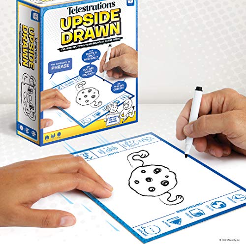 Usaopoly Telestrations Upside Drawn | Family Board Game & Group Game | Partner Up & Draw Upside Down | Team Game From The Makers Of Telestrations | Draw & Guess To Clues #TOP4