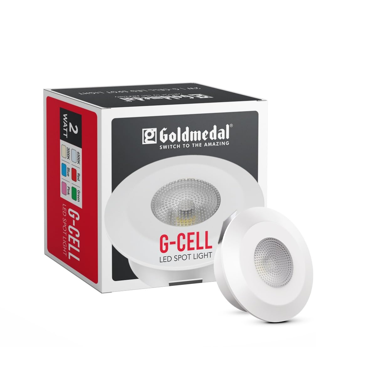 Goldmedal G-Cell 2W Round LED Spot Light - Warm White (3000K), Pack of 1 | Up to 2.5KV Surge Protection | Cut-Out: Ø33mm