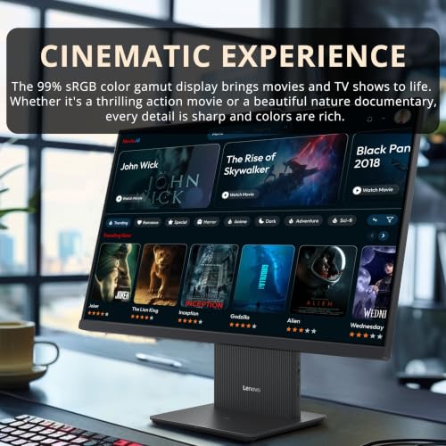 Image of Lenovo 27 inch FHD All-in-One Desktop, Intel 8-core i5-13420H up to 4.6GHz, 16GB DDR5, 2TB Storage (1TB SSD+1TB Docking Station), Intel UHD Graphics, Wi-Fi 6, Wireless Keyboard & Mouse, Win 11, Grey