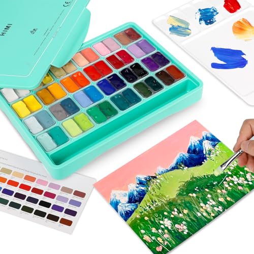 Abeier GOUACHE PAINT SET, 48 WITH BRUSHES Himi Twin Cup Jelly Gouache Paint Set thumb #5