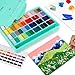 HIMI Gouache Paint Set, 48 Colors x 0.4oz, Twin Cup Jelly Design, bouns 3 Brushes & a Palette, Non-Toxic, Opaque Guache Paint for Canvas and Watercolor Paper - Perfect for Beginners, Students, Artists