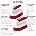 2-Pack Scrub Brushes with Rubber Grip – Heavy-Duty Bristles for Bathroom, Tile, Grout, Shower, Sink & Floor Cleaning – Dependable Industries