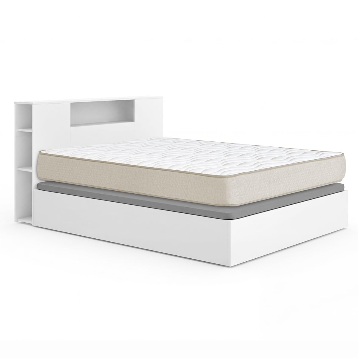 DEKIT - Pack Ahorro Dormitorio Canapé Nest con Cabezal Ten con 1 Colchón viscoelástico Nova 150 x 190 cm, Altura 20 cm
