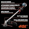 SENIX 18-inch 26.5 cc Gas Weed Wacker and 10 inch Brush Cutter Kit - Bump Feed, Straight Shaft, with Shoulder Strap, 4-Cycle String Trimmer GTS4QL-ABC001