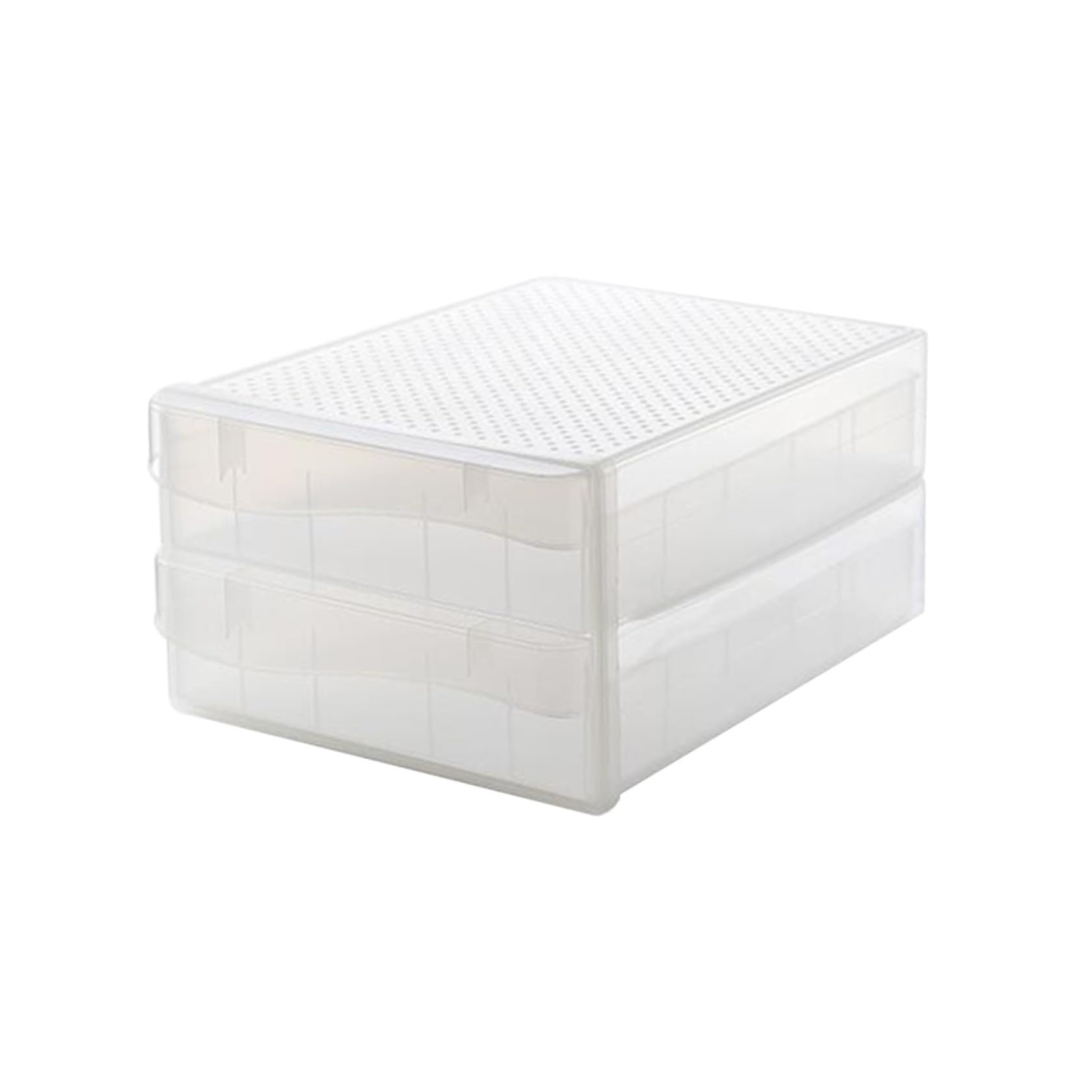 HOMSFOU Doppelschichtige Eieraufbewahrungsbox 60 Fächer Kunststoff Transparent Stapelbar Für Kühlschrank Küche Und Haushalt