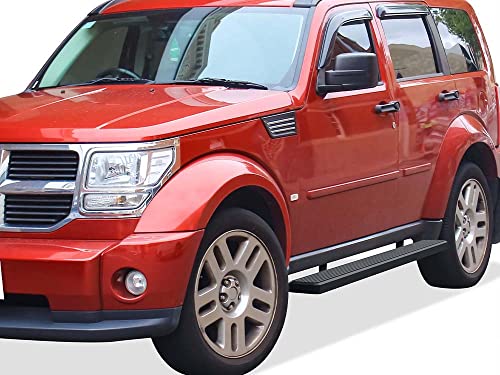 Estribos laterales para Dodge Nitro 2007-2012 6 pulg negro miniatura 2
