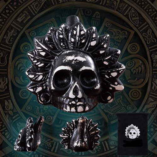 Aztec Death Whistle Real Screaming Aztec Death Whistle Death Whistle 125+Db Authentic and Real Human Scream Noisiest Ceramic Whistle (Black White)