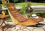 Deuba Schwungliege FSC®-zertifiziertes Akazienholz Ergonomisch Wippfunktion Gartenliege Sonnenliege Relaxliege Saunaliege - 2
