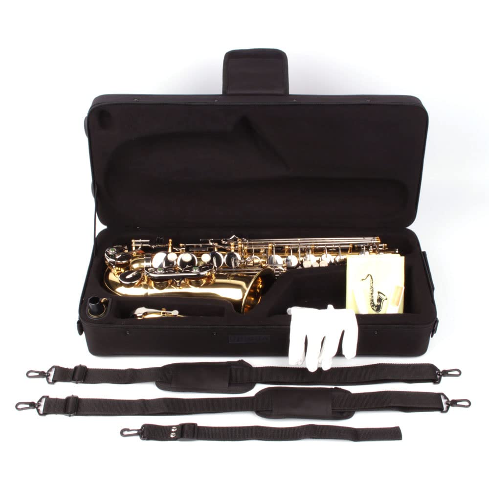 Saxofón Alto, latón cromado, con maletín