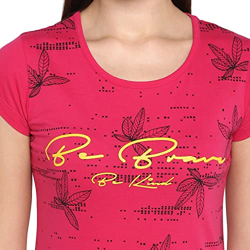 Image of Modeve Women Printed Cotton Blend Half Sleeve Round Neck T-Shirt for Summer