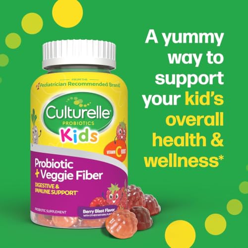 Culturelle Kids Probiotic + Veggie Fiber Gummies, Ages 3+, Berry, 60 Count - image 7